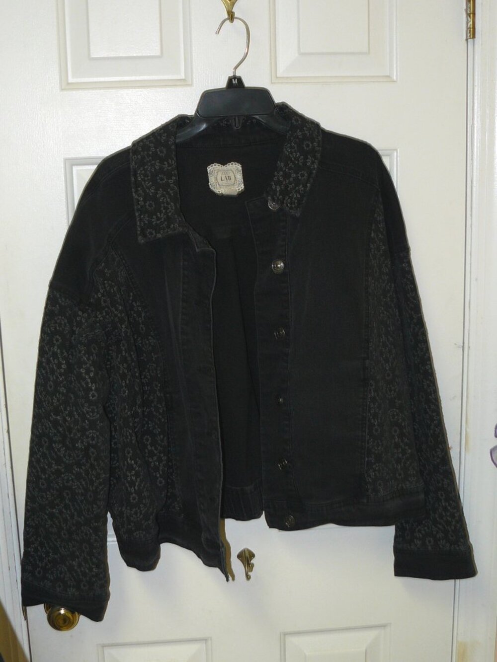 LOGO Lab by Lori Goldstein Denim Jacket with Eyelet Embroidery Sz 22W